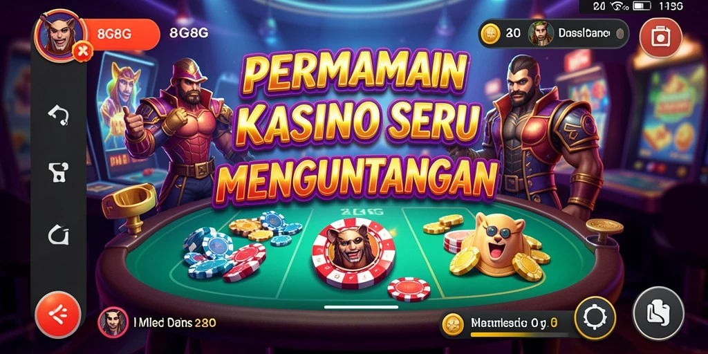 Tampilan gameplay seru di 8G8G dengan berbagai permainan Kasino.