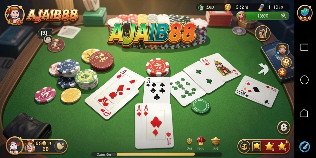 Gameplay seru AJAIB88 dalam permainan Gaple.