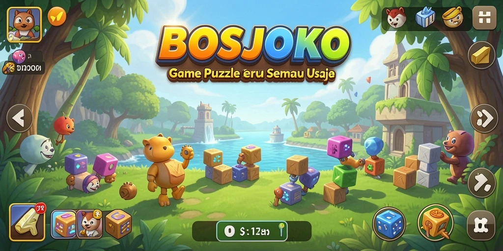 Tampilan gameplay BOSJOKO yang menarik dan penuh teka-teki.
