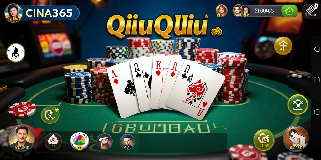 Gameplay CINA365 menampilkan aksi seru dalam permainan QiuQiu.