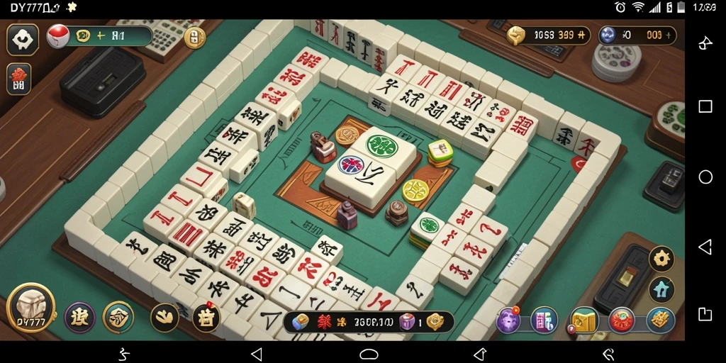 Tampilan gameplay DY777 dengan ubin Mahjong yang menantang.