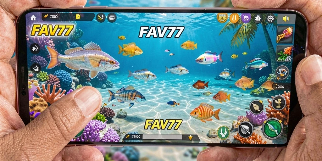 Tampilan gameplay seru Tembak Ikan FAV77.