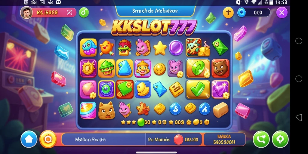Tampilan gameplay seru KKSLOT777 dengan tantangan Match-3.