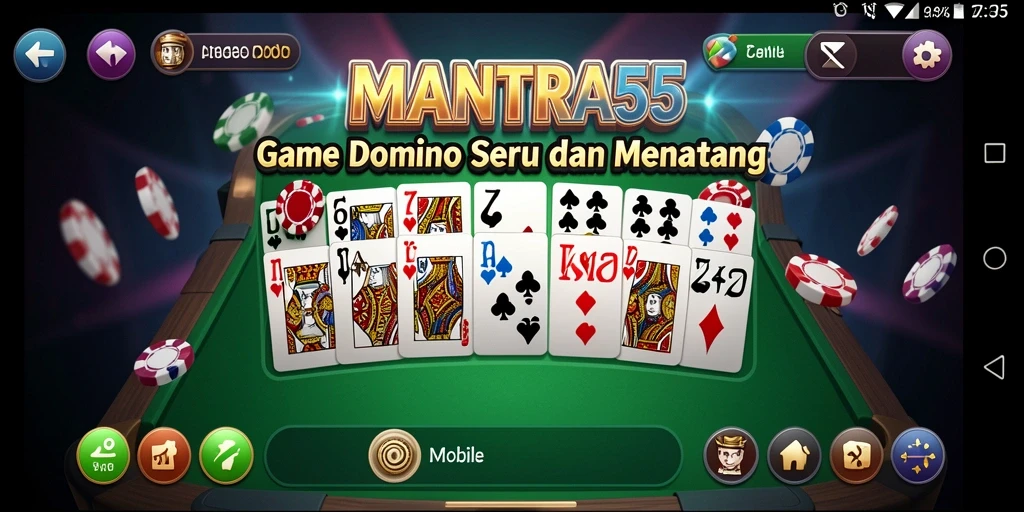 Screenshot gameplay seru dari MANTRA55 yang menunjukkan aksi Domino.