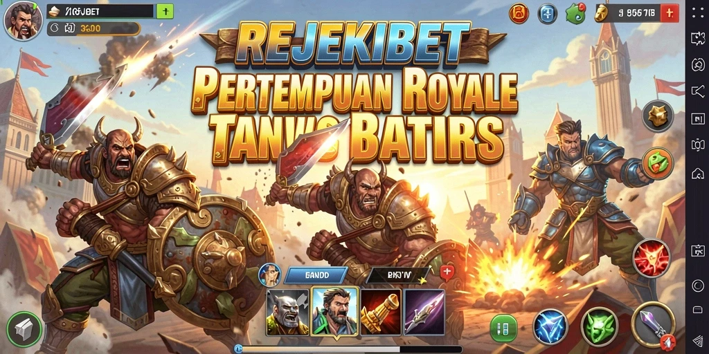 Screenshot REJEKIBET menampilkan pertempuran seru dalam arena Battle Royale.