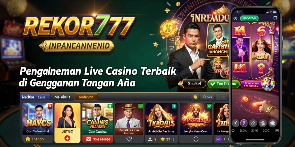 Gambaran gameplay REKOR777 dengan dealer langsung di Live Casino.