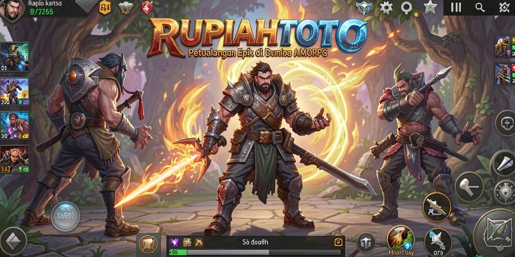 Screenshot gameplay RUPIAHTOTO menunjukkan aksi pertarungan yang seru di dunia MMORPG.
