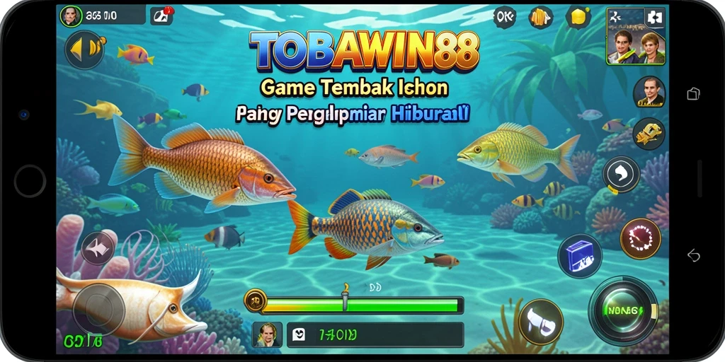 Tampilan gameplay TOBAWIN88 yang seru saat menangkap ikan.