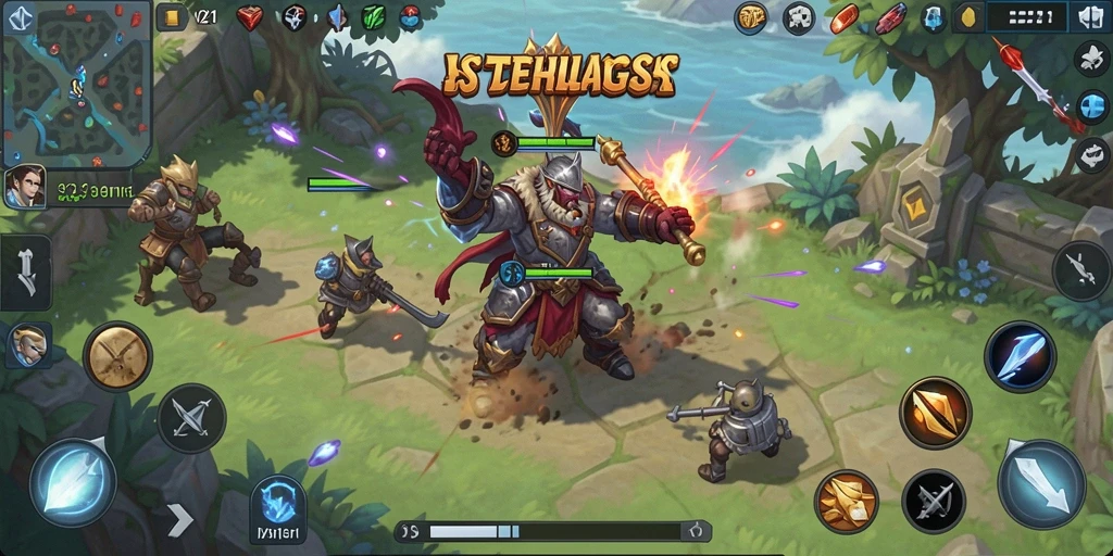 Tampilan gameplay menakjubkan dari V21 dalam aksi strategi.