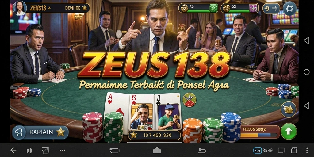 Tampilan gameplay seru di ZEUS138 saat bermain Poker.